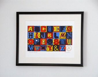 A - Z Vernacular Alphabet 5 colour limited edition screenprint