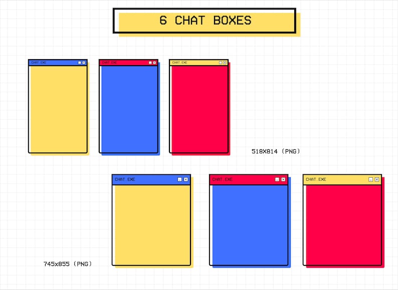 Animated Twitch Stream Overlay: Retro 90s Colorblock Theme (digital ...