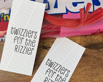 Twizzlers for the Rizzler, Valentine Tag, Older Kid Slang, Cool, Preteen, Kids actually like, Funny, Teen, Printable No Cap Fire Snack Vibes