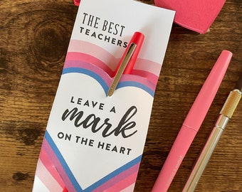 Etiqueta de agradecimiento para maestros / Tarjeta de regalo especial para maestros, Etiqueta, San Valentín, Marcador, Regalo útil, Amante de los libros, Tarjeta sincera, Marcador, Bolígrafo Sharpie