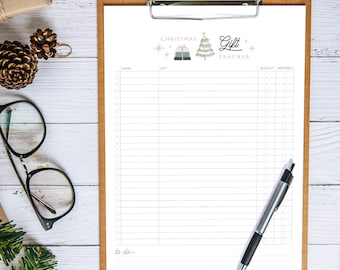 Christmas Gift Budget and Present Tracker | Organize, List, Visualize and Track your Holiday Spending. Christmas Planner Present Checklist