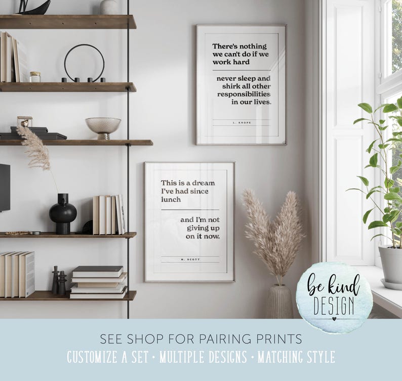 Leslie Knope Quote, Work Hard at Work Worth Doing, Office Art Quote ...