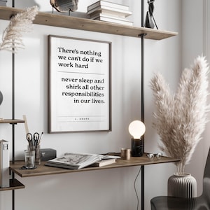 Leslie Knope Quote, Work Hard at Work Worth Doing, Office Art Quote ...