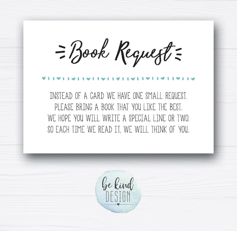 book-request-card-baby-shower-book-instead-of-card-insert-etsy