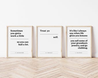 Parks and Recreation Quote Prints Set of 3 Quotes, Tom Haverford, Donna Meagle, John Ralphio, Funny Office Art, Printable Quotes for Framing