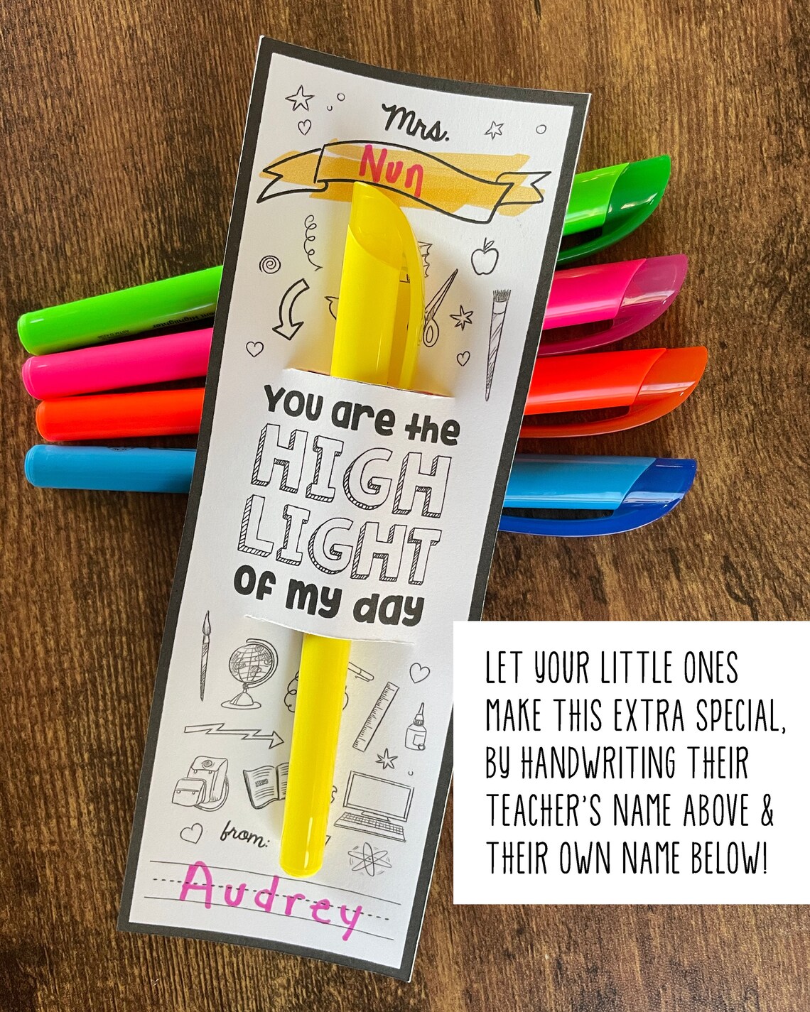 Teacher Appreciation, Highlighter, Useful Gift Valentine Teacher Tag ...