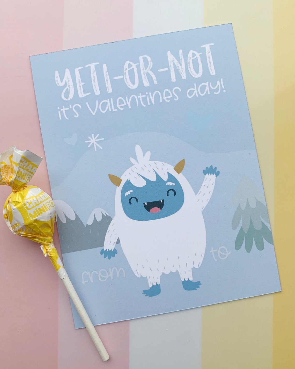 Yeti or Not Its Valentine's Day Valentine Card Yeti Etsy