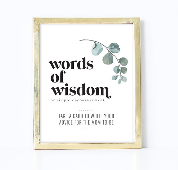 Baby Shower Words Card Baby Shower Words Card