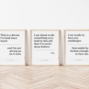 The Office Art Set, Quote Prints Set of 3 Quote Printables Office Decor, Michael Scott, Jim Halpert, Dwight Schrute, Funny Sarcastic Decor
