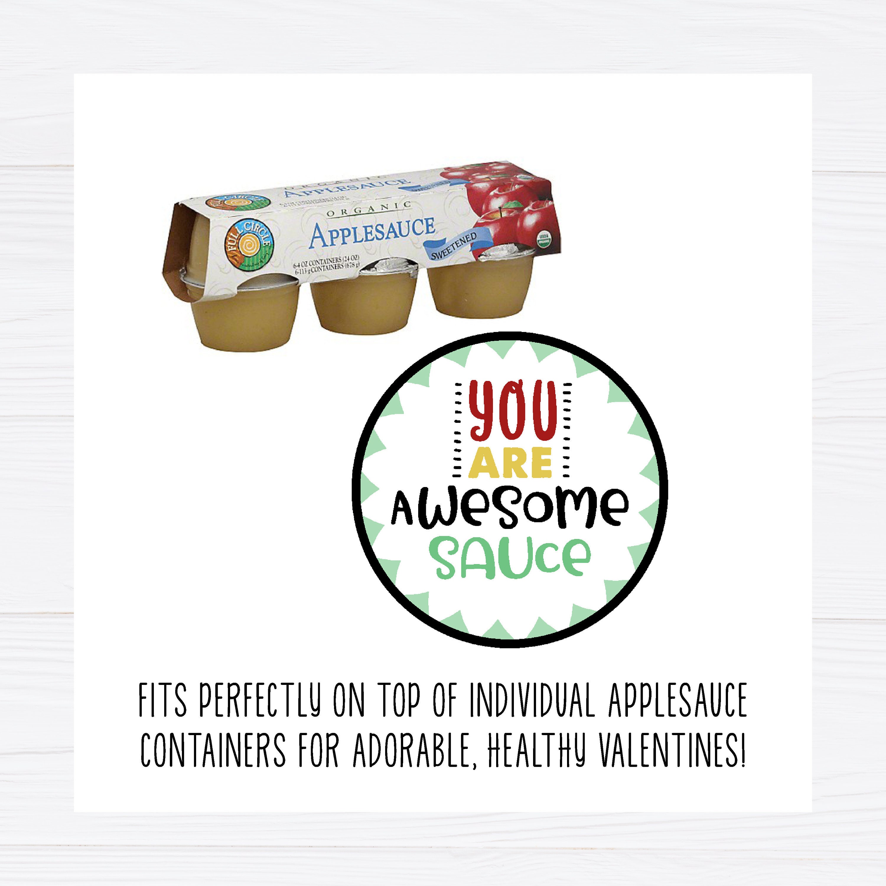 Apple Sauce Container Candy Free Valentines Easy Last Etsy