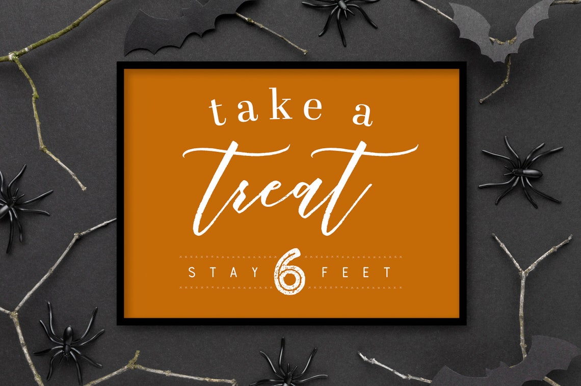 Candy Bowl Sign Quarantine Halloween Trick or Treat Sign Etsy