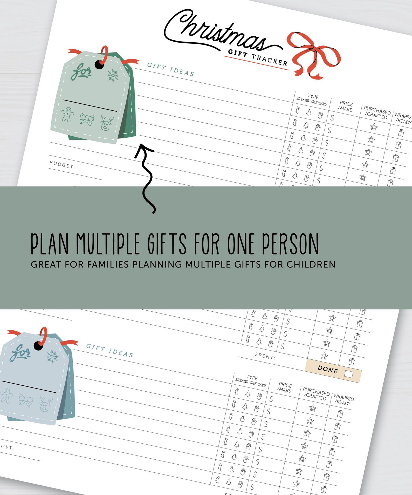 Detailed Christmas Gift Tracker | Organize, List, Budget, Visualize and ...