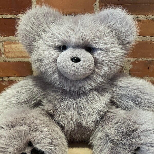 Lavender Grey Mink Faux Fur Teddy Bear