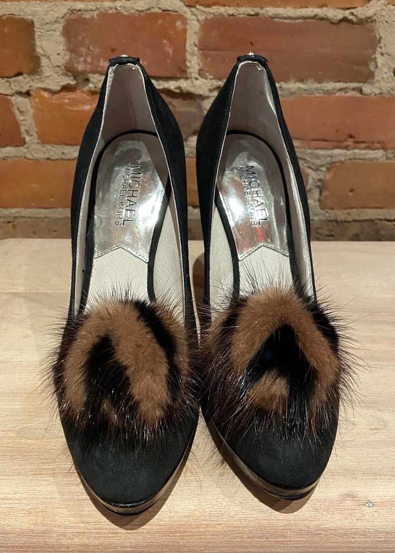 Recycled Mink Fur Shoe Poms Pair of Mink Shoe Pom Poms Etsy