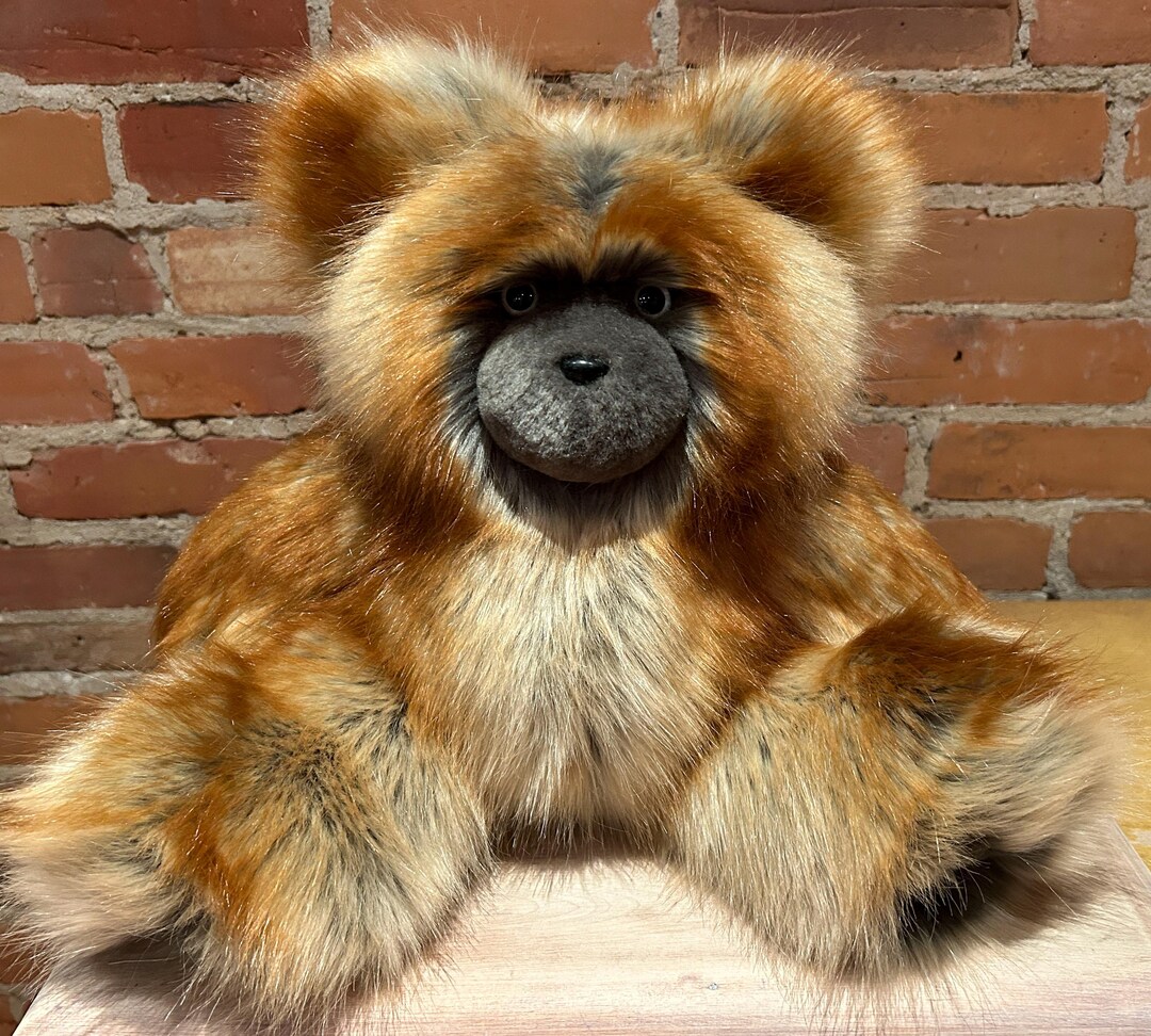 Red Fox Bear in Faux Fur, Handmade Artist Bear for Your Bedroom and ...