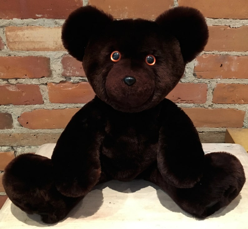 Dark Brown Teddy Real Fur Bear Fur Bear Lamb Teddy Bear Etsy