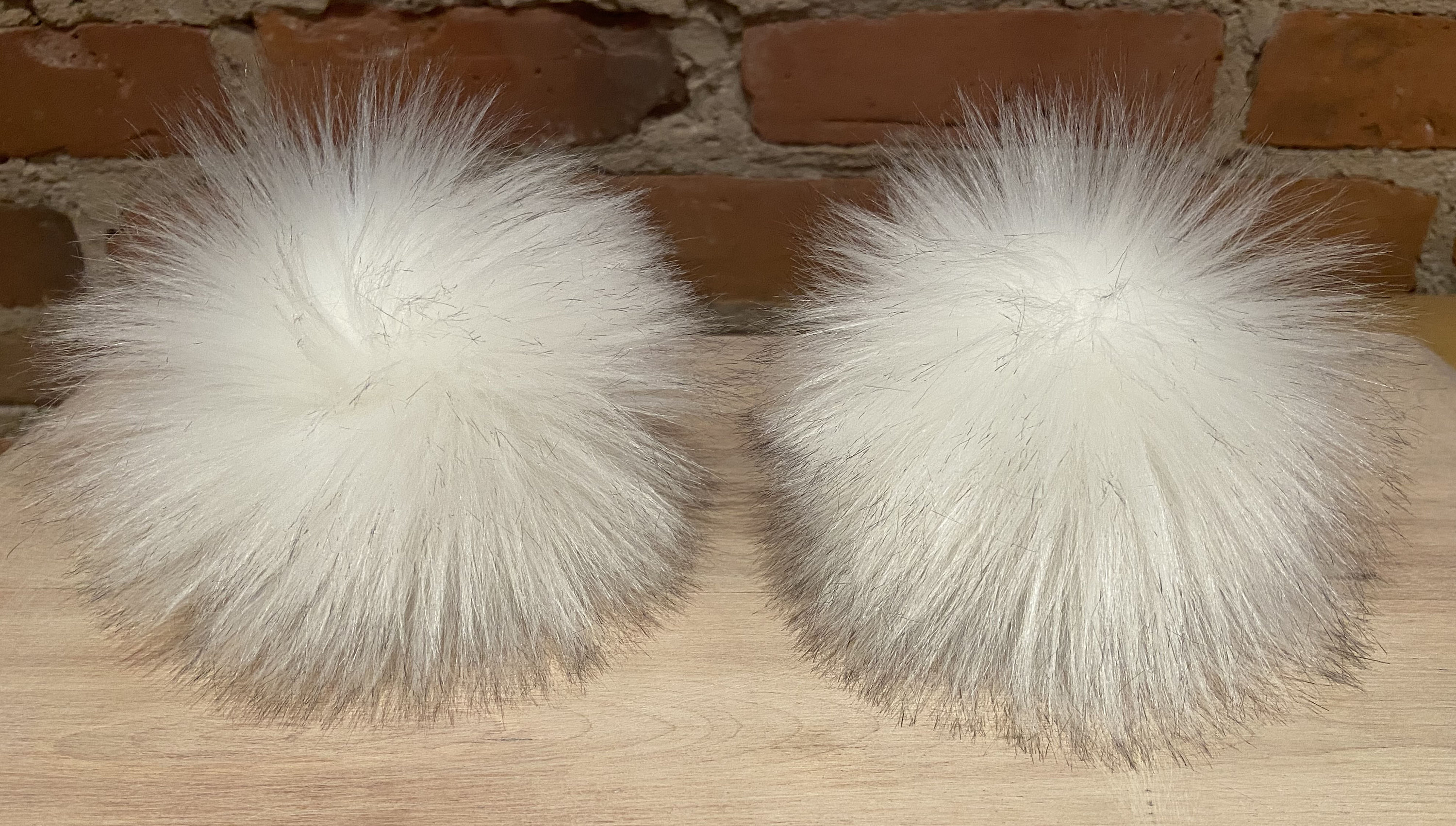Salt and Pepper White Faux Fur Pom Pom 5.5Inch Bright White Etsy