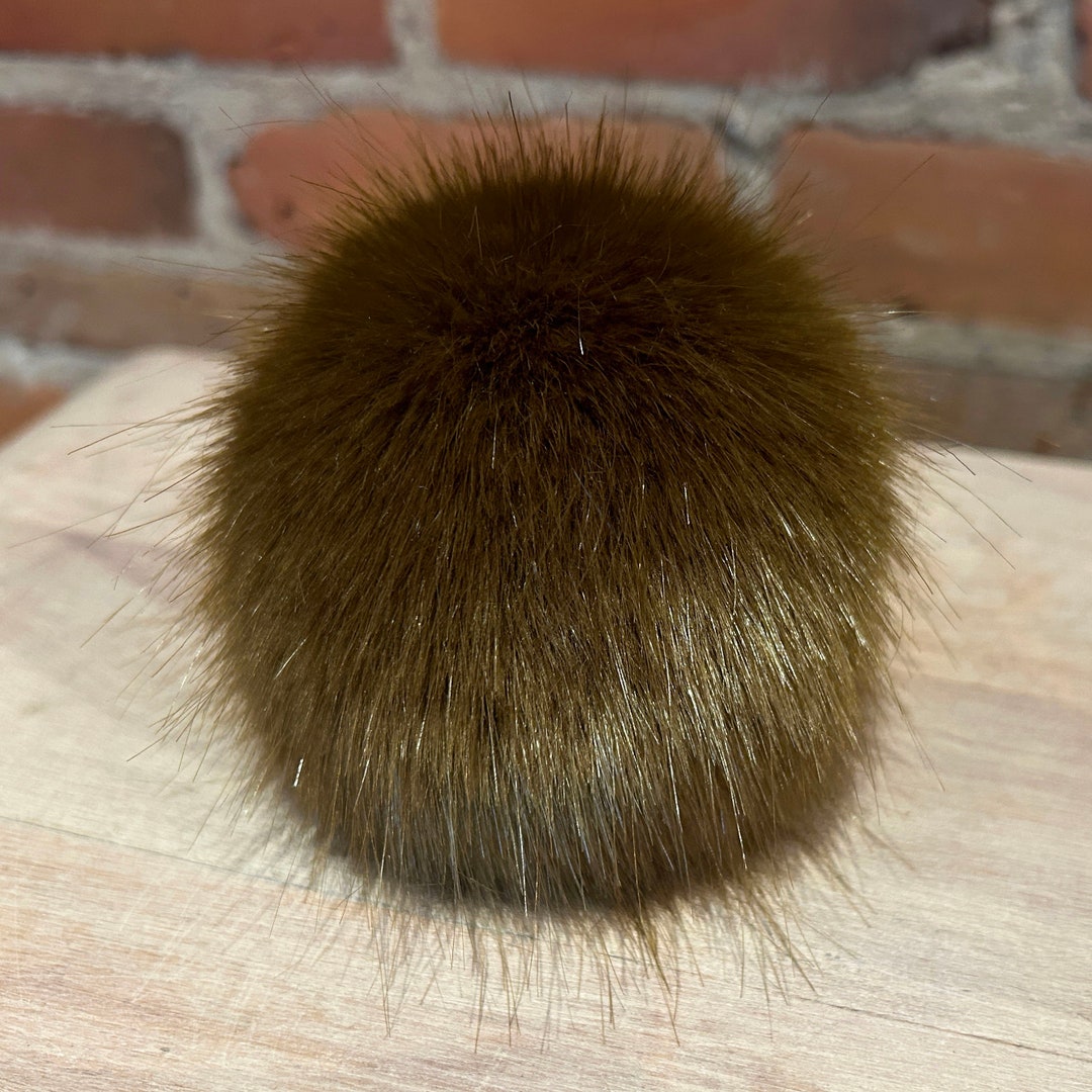 Olive Gold Mink Faux Fur Pom, 4-inch Fur Ball - Etsy