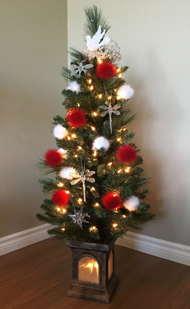 Six Faux Fur Pom Poms Fur Pom Pom Christmas Tree Ball | Etsy