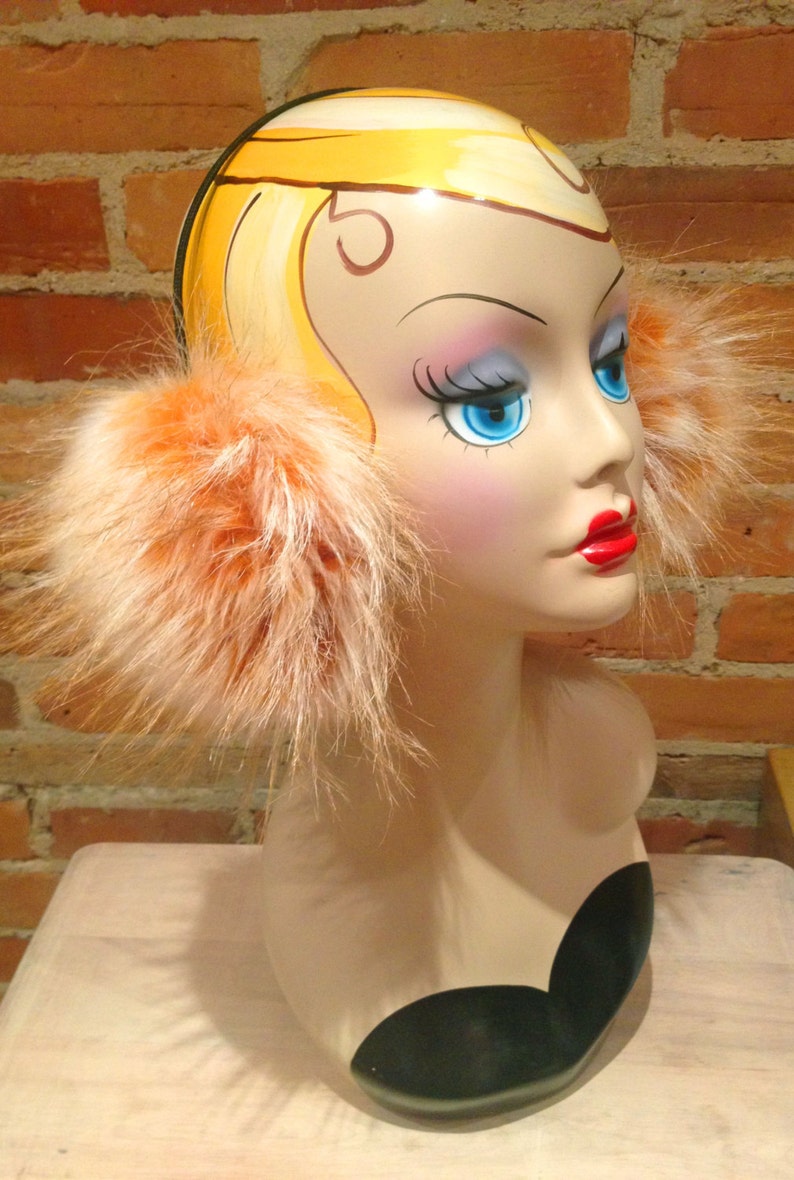 Frosted Gold Fox Faux Fur Earmuffs Faux Fur Earmuffs