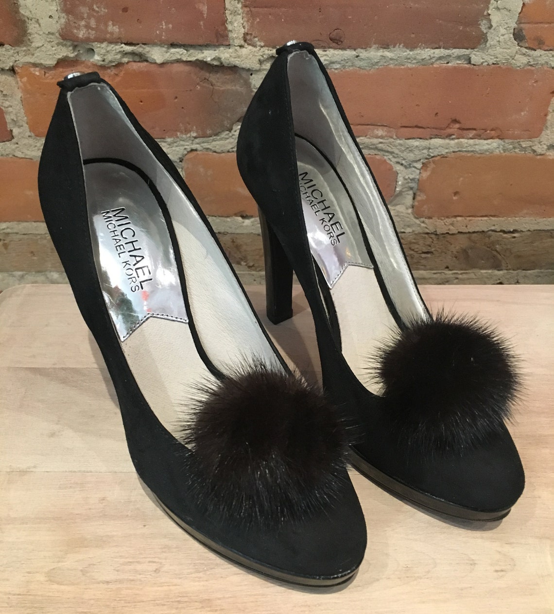 Recycled Mink Fur Shoe Poms Pair of Mink Shoe Pom Poms Etsy