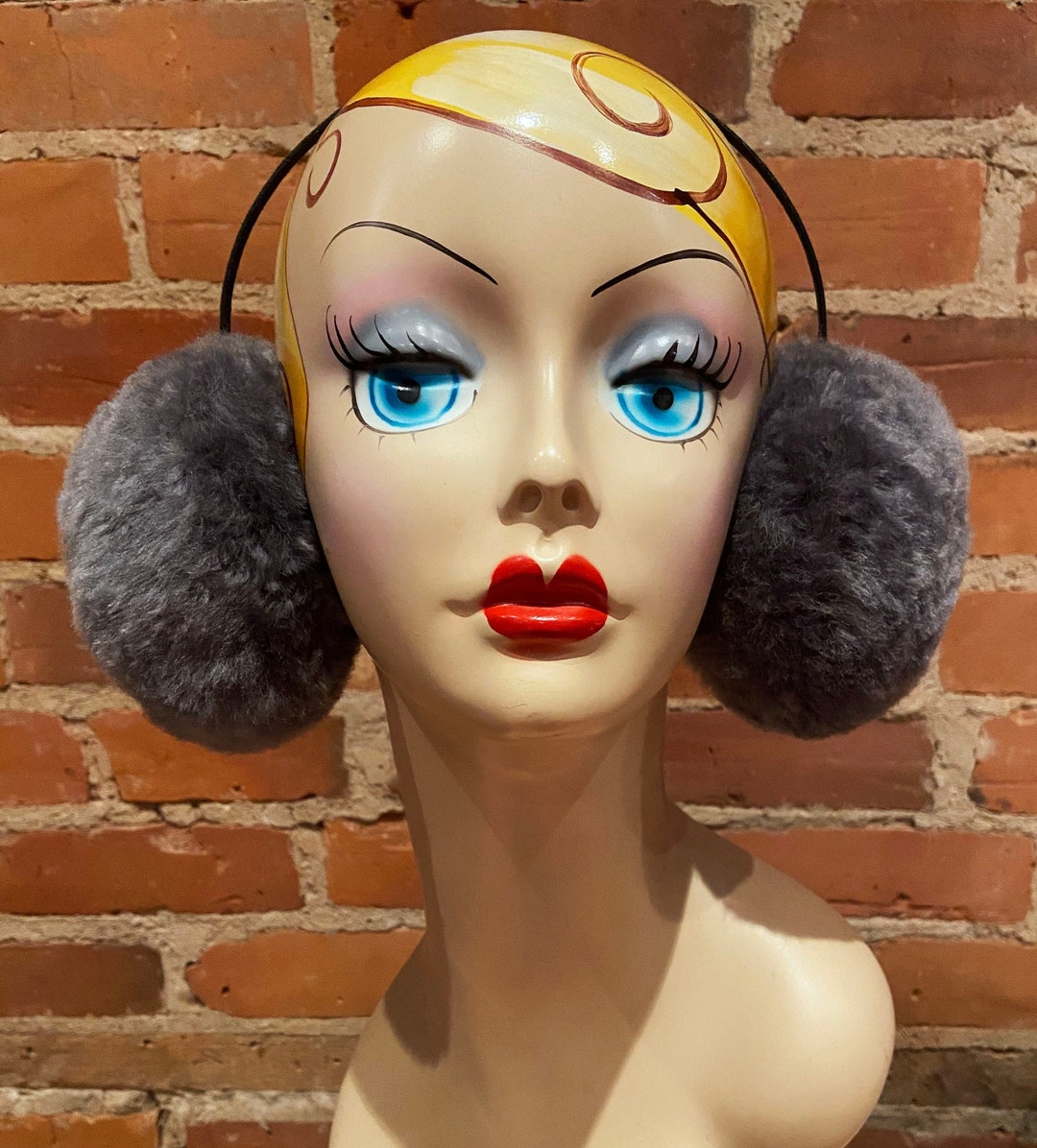 Grey Lamb Earmuffs Hand Sculpted Muffs Real Vintage Recycled Etsy UK