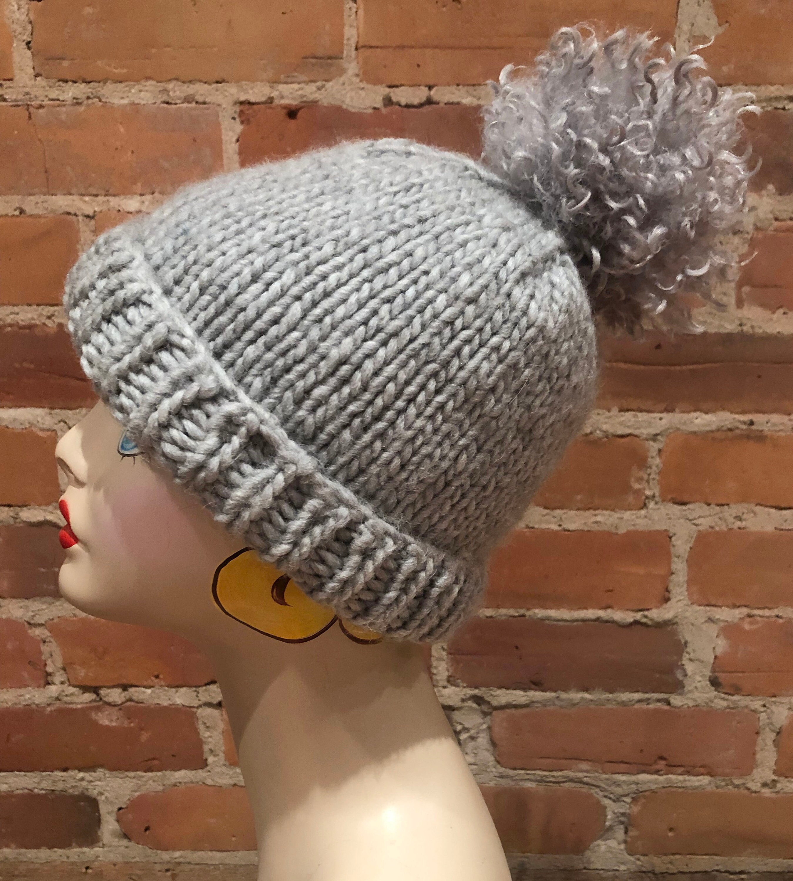 Grey Curly Lamb Faux Fur Pom Pom, 5-inch - Etsy