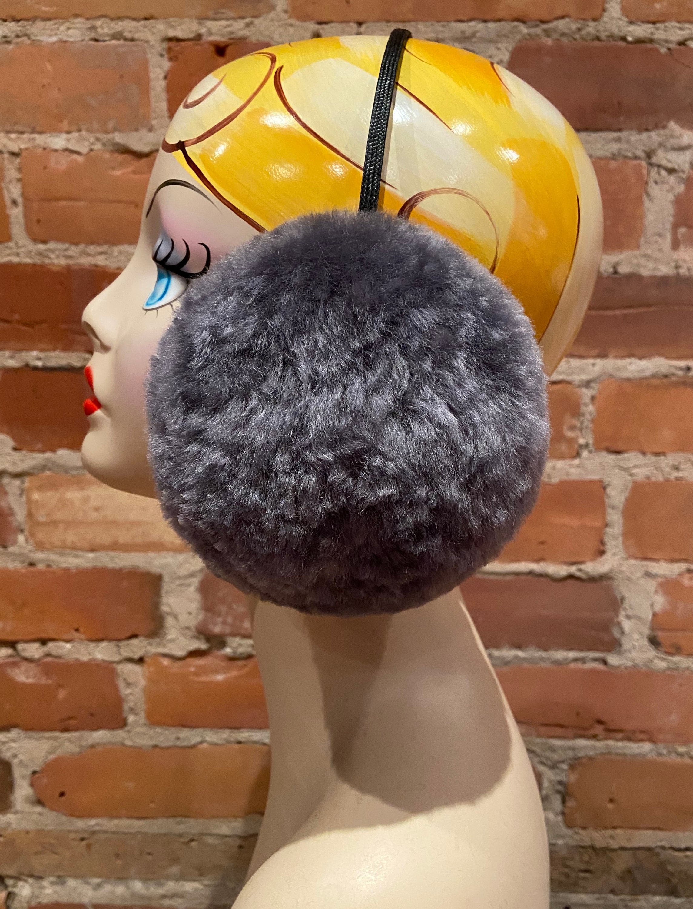 Grey Lamb Earmuffs Hand Sculpted Muffs Real Vintage Recycled Etsy