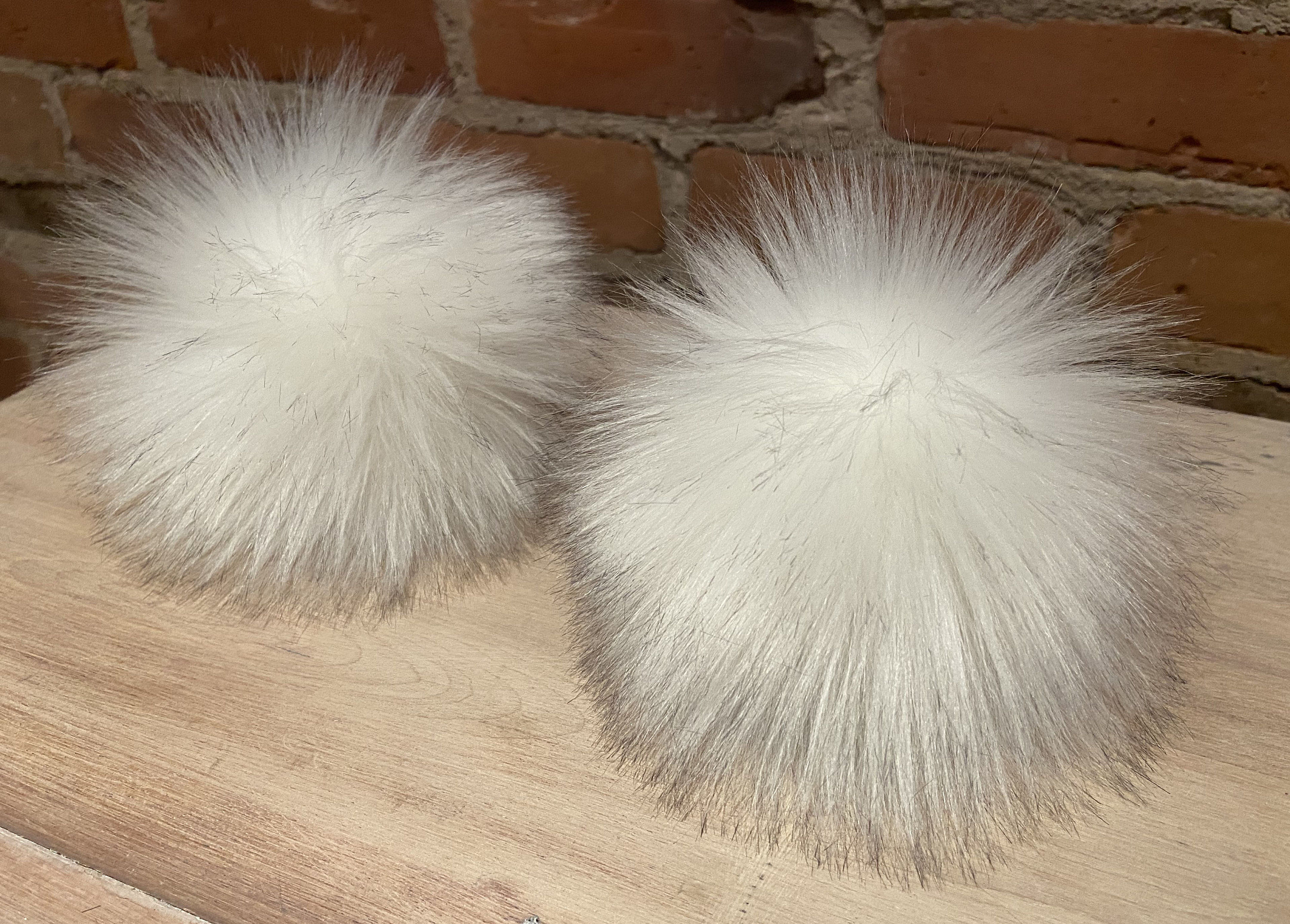 Salt and Pepper White Faux Fur Pom Pom 5.5Inch Bright White Etsy