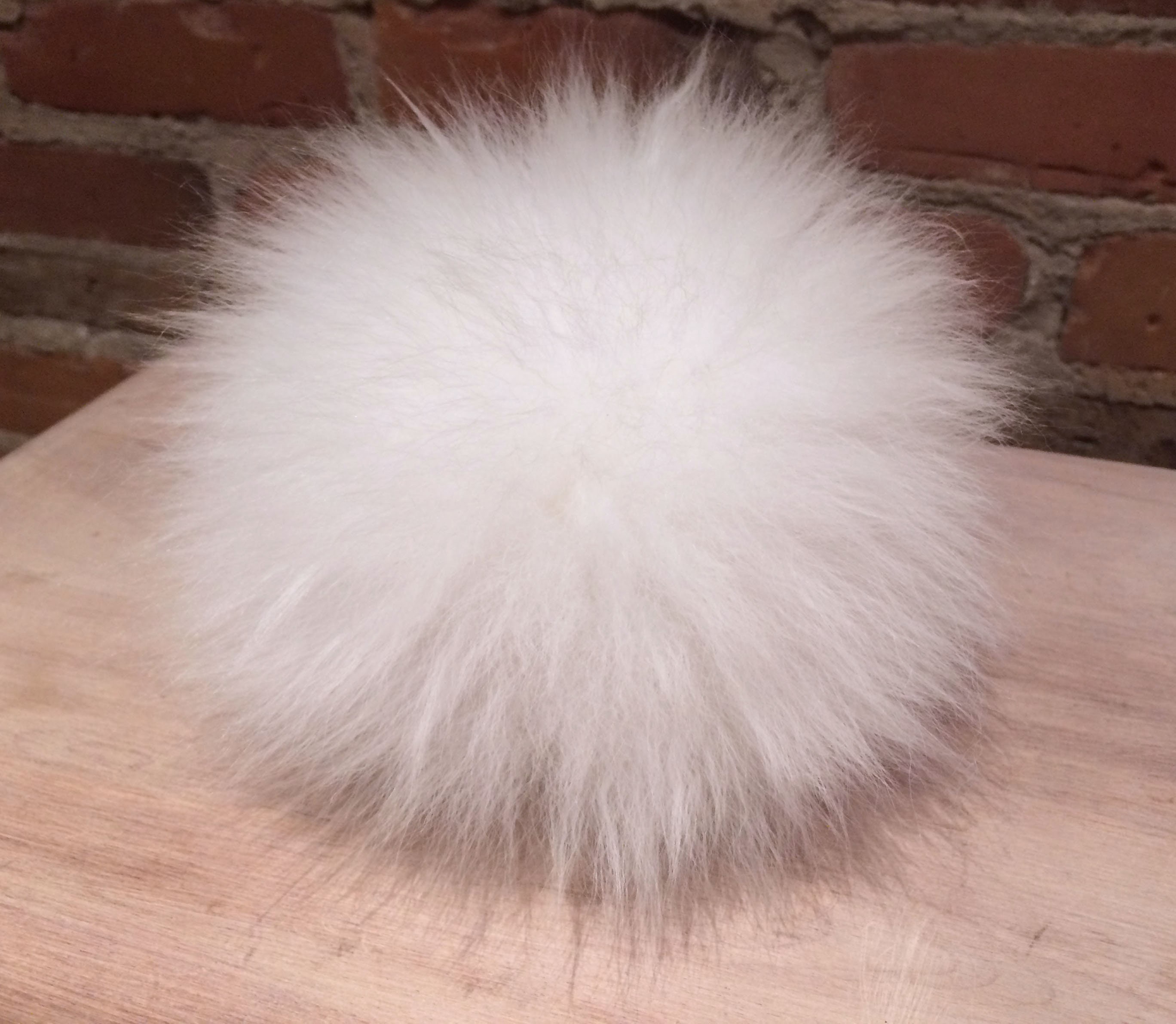 Ultra White Recycled Fur Pom Pom 8-inch 