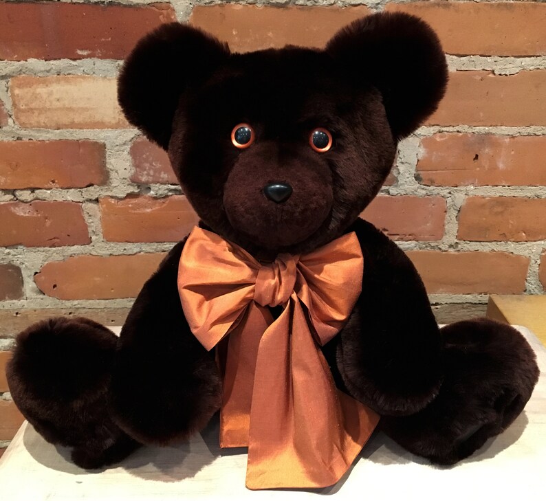 Dark Brown Teddy Real Fur Bear Fur Bear Lamb Teddy Bear Etsy