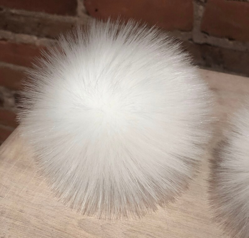 Sugar White Pom Pom Faux Fur Ball Bright White Hat Pom Etsy