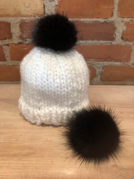 real fur baby hat