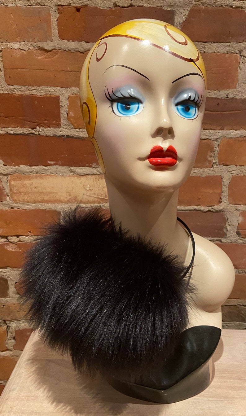 Jet Black Lamb Faux Fur Women's Earmuffs image 10