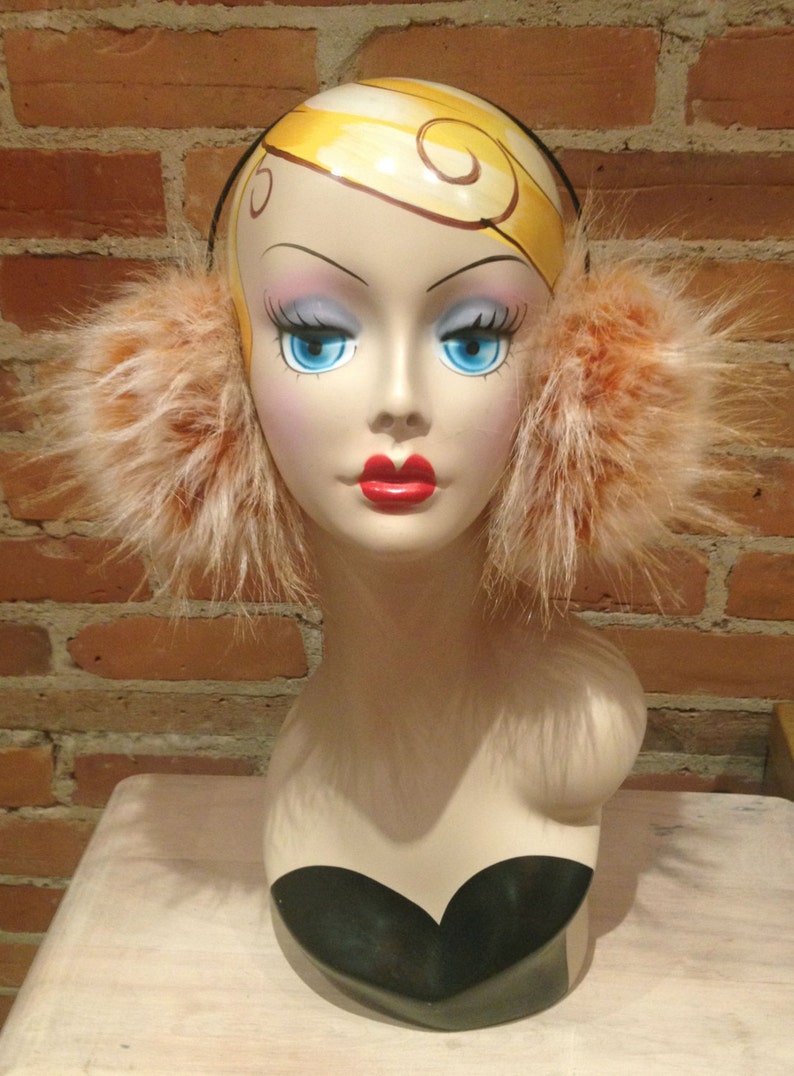 Frosted Gold Fox Faux Fur Earmuffs Faux Fur Earmuffs