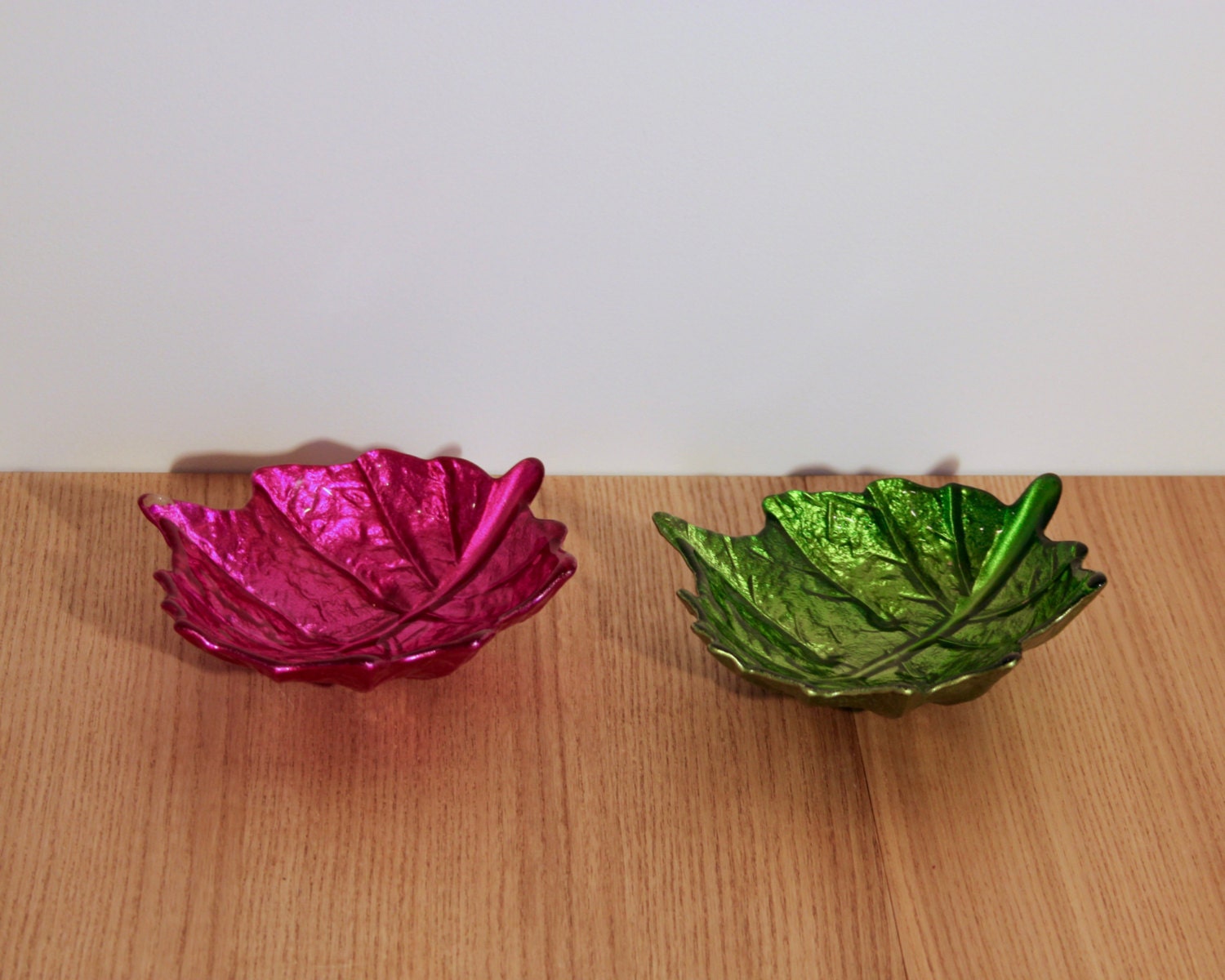 x2 Bols Apéritifs - Feuilles de Vigne en Verre 70's