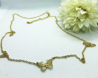 Little Butterfly  Belly Chain, Body jewelry, 24 K Gold Plated Waist Chain, Beach Wedding Jewelry, Wedding accessory