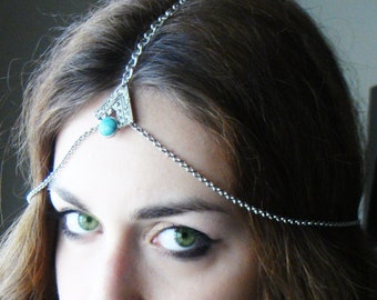 Doly Head Chain,Headdress Boho Head Piece, Bohemian Accessories, Headband.  Head Chain