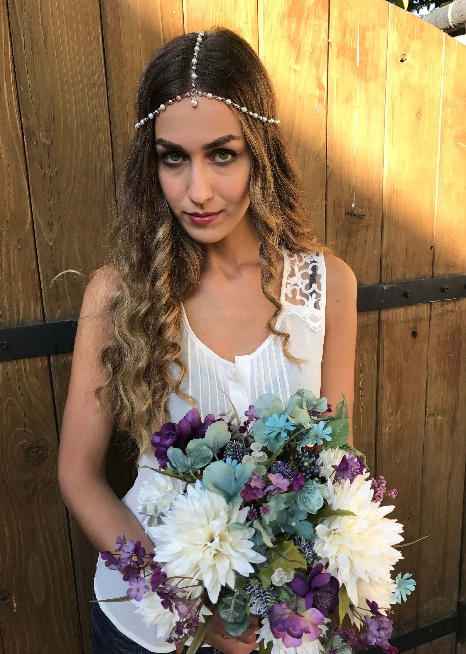 bridal hair chain headpiece