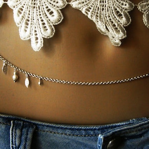 Pearl Lover Belly Chain,Sterling silver 925,Body jewelry, Bikini, Waist Chain, Beach Jewelry, Silver Belly chain, Wedding accessories