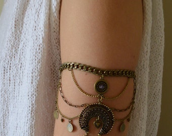 Chain Armlet, Shoulder Armor, Chain Shoulder Jewelry,Arm Bronze tattoo, Bohemian jewelry