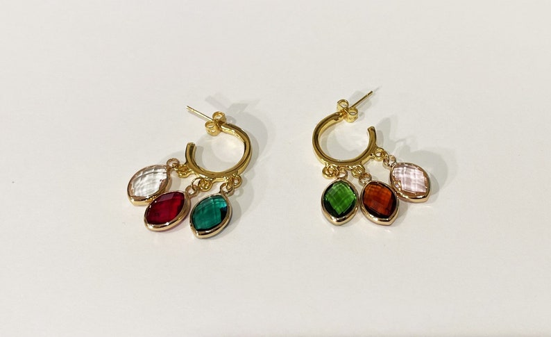 Festival 24K Gold Plated Earrings, Wedding Jewelry, Gold Hoop Earrings, Crystal Drop Earrings image 7