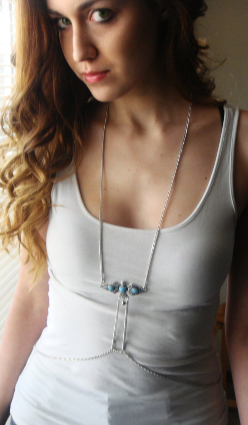 Silver Chain Body Harness Body Chains Body Jewelry Chain Etsy
