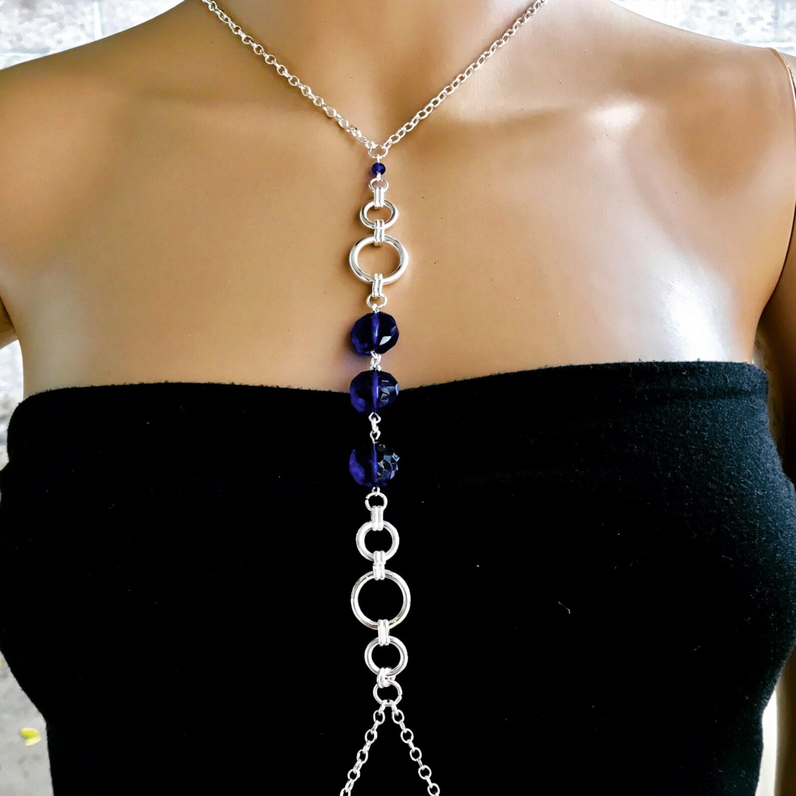 Silver Chain Body Harness Body Chains Body Jewelry Chain Etsy