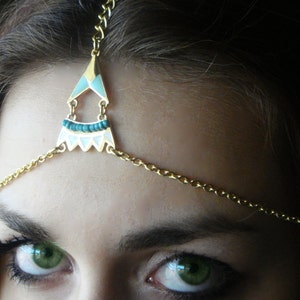 Aiyana Head Chain,Headdress, Bohemian Accessories, Head Piece, Head Chain, 18K Gold Plated Headband image 2