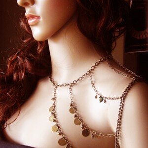 Shoulder armor, chain shoulder jewelry,Shoulder Piece,Shoulder chain.Bohemian accessorie. image 3