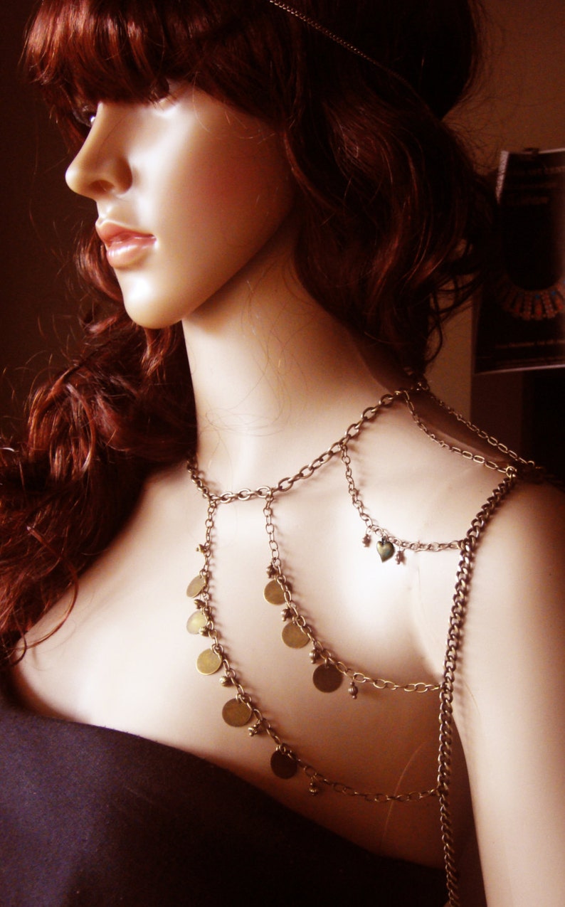 Shoulder armor, chain shoulder jewelry,Shoulder Piece,Shoulder chain.Bohemian accessorie. image 3