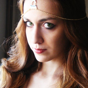 Aiyana Head Chain,Headdress, Bohemian Accessories, Head Piece, Head Chain, 18K Gold Plated Headband image 3