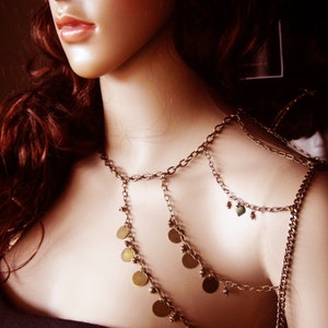 Shoulder armor, chain shoulder jewelry,Shoulder Piece,Shoulder chain.Bohemian accessorie. image 1