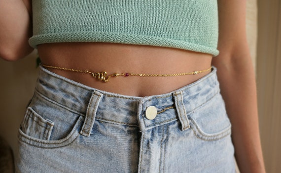 Allure Belly Chain 24K Gold Plated Waist Chain Wedding Jewelry